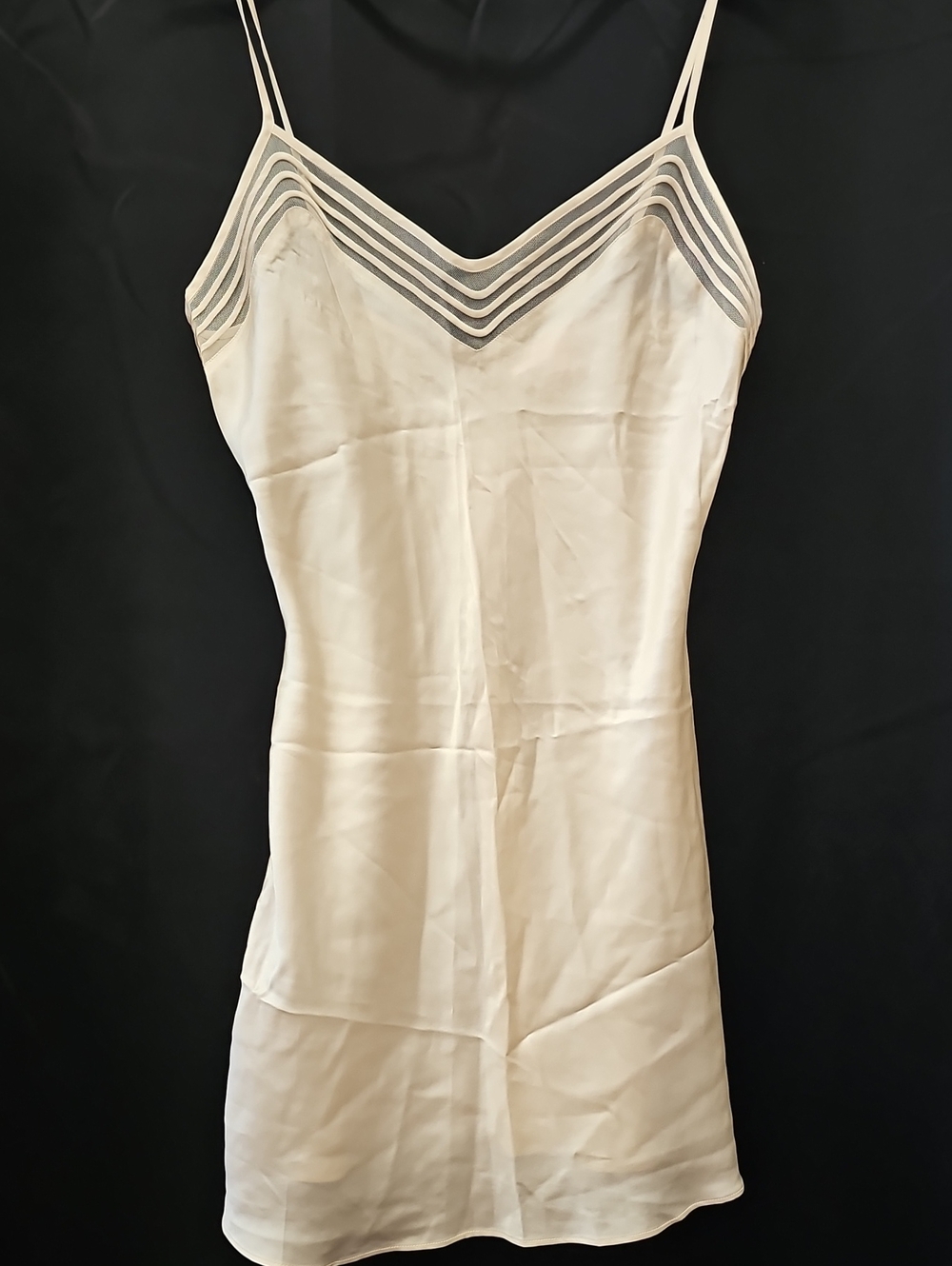 Victoria's Secret Cream Slip with Strappy Sheer, Silk
